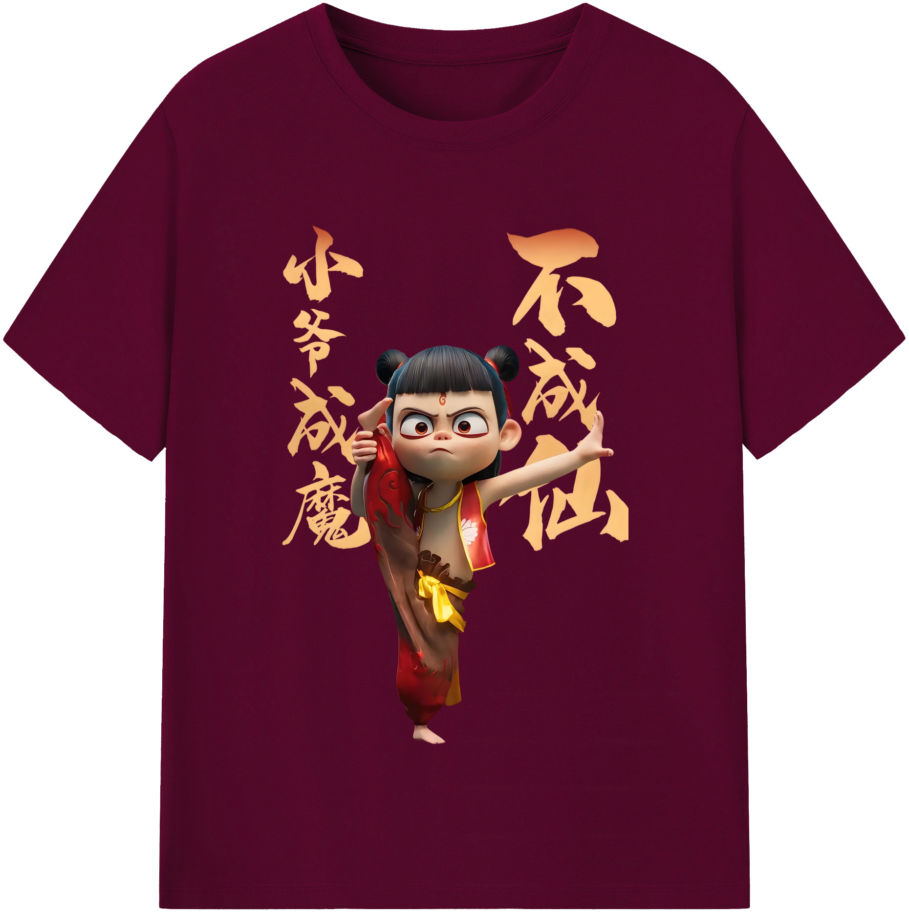 （画像用） Ne Zha 2 ナタ 魔童の大暴れ レディースカジュアルプリントTシャツ（綿100％）